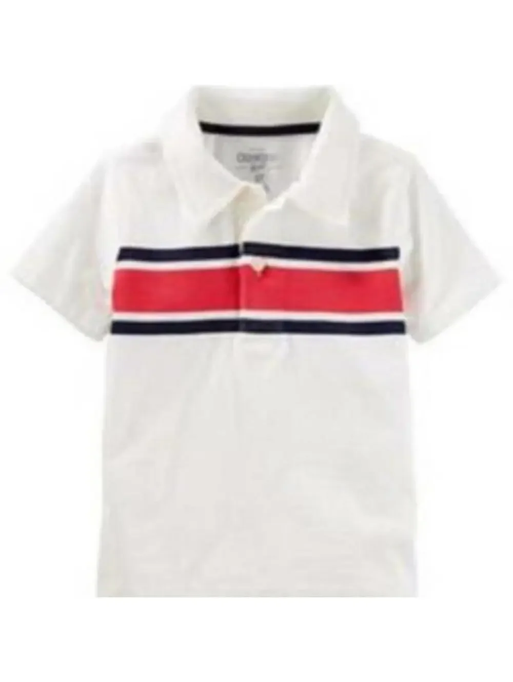 Oshkosh Polo Shirt Boys 4/5 White Short Sleeve 2 Button Collared 1 Pocket Tee